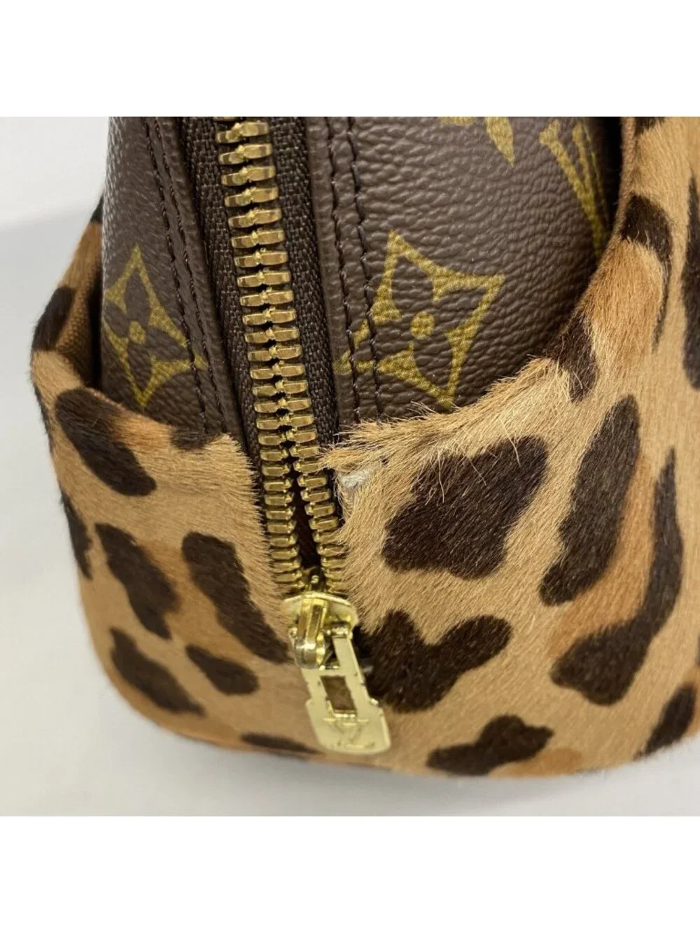 Louis Vuitton Handbag Monogram Leopard Azzedine Alaia Alma Brown
